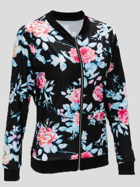 Women's Jackets Printed Zip Long Sleeve Jacket - Jackets - Instastyled | Online Fashion Free Shipping Clothing, Dresses, Tops, Shoes - 10-20 - 24/09/2022 - coats-jackets