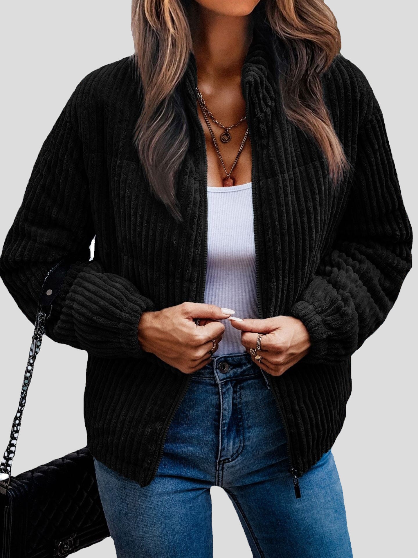 Women's Jackets Solid Zip Long Sleeve Jackets - Jackets - Instastyled | Online Fashion Free Shipping Clothing, Dresses, Tops, Shoes - 30-40 - 30/08/2022 - coats-jackets
