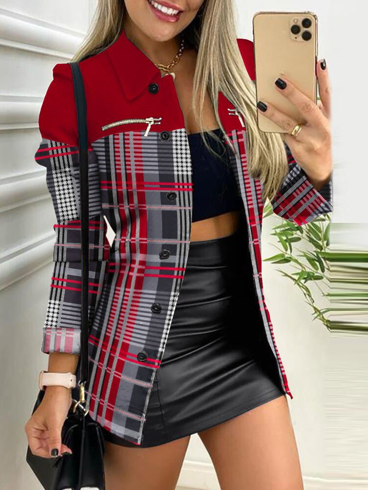 Women's Jackets Zipper Printed Single-Breasted Jacket - Jackets - Instastyled | Online Fashion Free Shipping Clothing, Dresses, Tops, Shoes - 01/11/2022 - 30-40 - coats-jackets