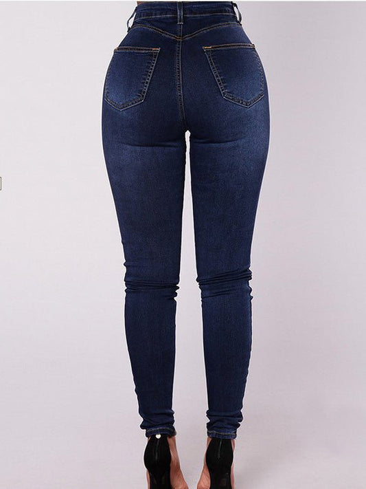 Women's Jeans Double Breasted Slim Fit Stretch Jeans - Jeans - Instastyled | Online Fashion Free Shipping Clothing, Dresses, Tops, Shoes - 15/03/2022 - 30-40 - Bottoms