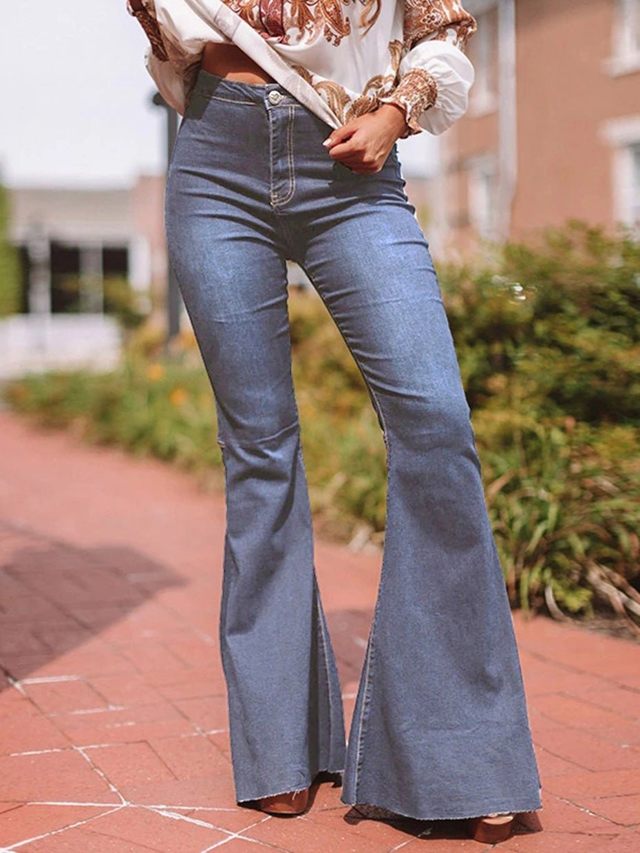 Women's Jeans High Waist Stretch Slim Flare Jeans - Jeans - Instastyled | Online Fashion Free Shipping Clothing, Dresses, Tops, Shoes - 18/02/2022 - 40-50 - Bottoms