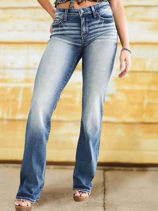 Women's Jeans Pocket Slim Fit Micro-Flare Jeans - Jeans - Instastyled | Online Fashion Free Shipping Clothing, Dresses, Tops, Shoes - 11/08/2022 - 40-50 - bottoms