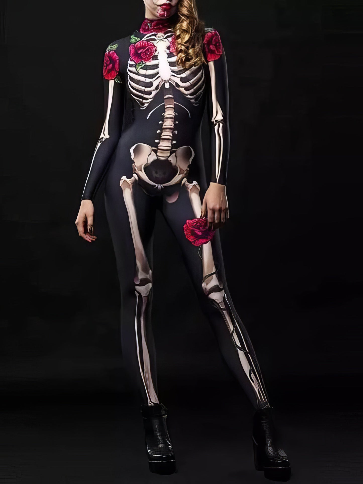 Women's Jumpsuit Halloween Skull Skeleton Print Jumpsuit