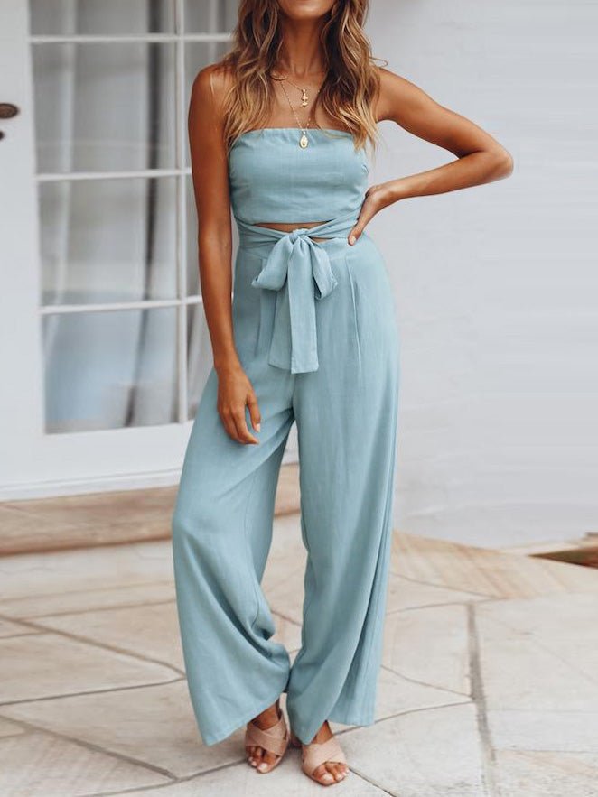 Women's Jumpsuits Backless Hollow Slim Fit Straight Jumpsuit - Jumpsuits - Instastyled | Online Fashion Free Shipping Clothing, Dresses, Tops, Shoes - 18/02/2022 - 40-50 - Bottoms