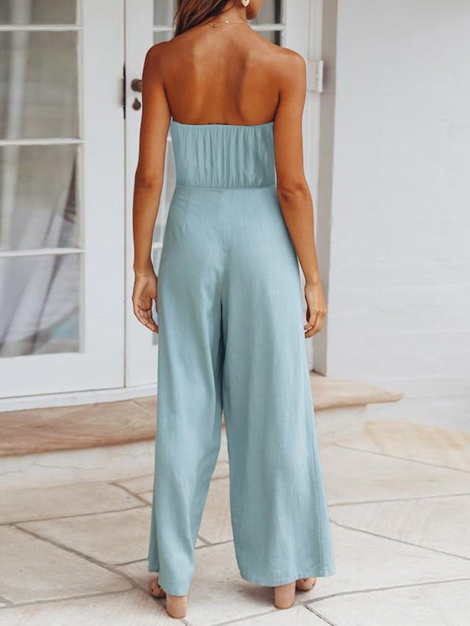 Women's Jumpsuits Backless Hollow Slim Fit Straight Jumpsuit - Jumpsuits - Instastyled | Online Fashion Free Shipping Clothing, Dresses, Tops, Shoes - 18/02/2022 - 40-50 - Bottoms