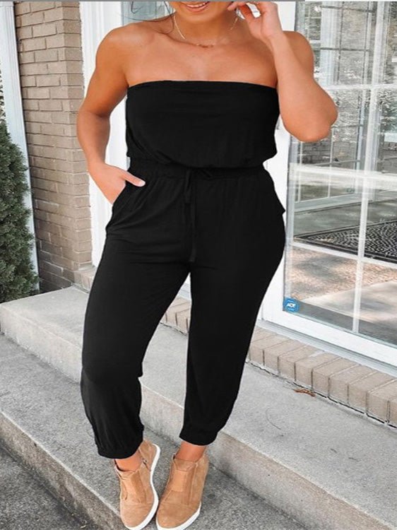 Women's Jumpsuits Bandeau Pocket Sleeveless Casual Jumpsuit - Jumpsuits - Instastyled | Online Fashion Free Shipping Clothing, Dresses, Tops, Shoes - 09/07/2022 - 30-40 - Bottoms