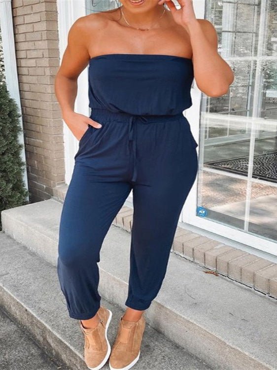 Women's Jumpsuits Bandeau Pocket Sleeveless Casual Jumpsuit - Jumpsuits - Instastyled | Online Fashion Free Shipping Clothing, Dresses, Tops, Shoes - 09/07/2022 - 30-40 - Bottoms