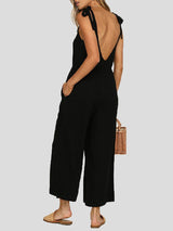 Women's Jumpsuits Bowknot Sling Pocket Casual Jumpsuit - Jumpsuits & Rompers - Instastyled | Online Fashion Free Shipping Clothing, Dresses, Tops, Shoes - 20-30 - 23/12/2021 - Bottoms