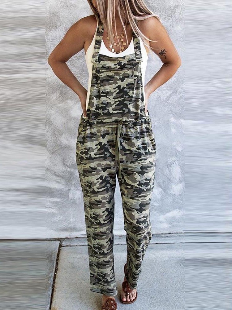 Women's Jumpsuits Camouflage Lace-Up Pocket Casual Jumpsuit - Jumpsuits - Instastyled | Online Fashion Free Shipping Clothing, Dresses, Tops, Shoes - 24/07/2022 - Bottoms - Color_Green