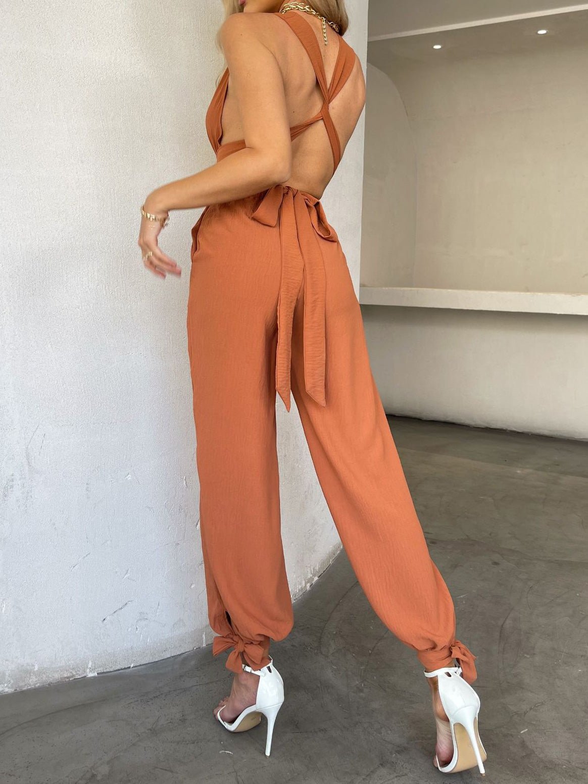 Women's Jumpsuits Casual Deep V Backless Pocket Jumpsuit - Jumpsuits - Instastyled | Online Fashion Free Shipping Clothing, Dresses, Tops, Shoes - 27/07/2022 - 40-50 - bottoms