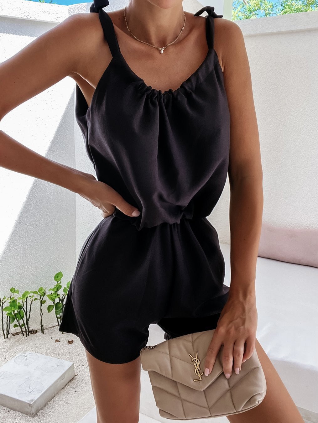 Women's Jumpsuits Casual Lace-Up Sling Sleeveless Jumpsuit - Jumpsuits - Instastyled | Online Fashion Free Shipping Clothing, Dresses, Tops, Shoes - 09/07/2022 - 20-30 - Bottoms
