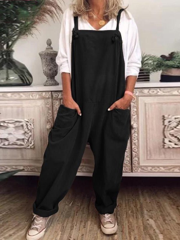 Women's Jumpsuits Casual Solid Pocket Bib Jumpsuit - Jumpsuits - Instastyled | Online Fashion Free Shipping Clothing, Dresses, Tops, Shoes - 05/09/2022 - Bottoms - color-black