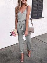 Women's Jumpsuits Casual Solid Sling Belted Jumpsuit - Jumpsuits - Instastyled | Online Fashion Free Shipping Clothing, Dresses, Tops, Shoes - 07/02/2022 - 30-40 - Bottoms