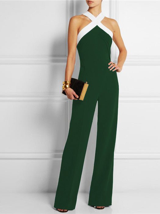 Women's Jumpsuits Crossover Bare Back Sleeveless Jumpsuit - Jumpsuits - Instastyled | Online Fashion Free Shipping Clothing, Dresses, Tops, Shoes - 19/04/2022 - Bottoms - Color_Black