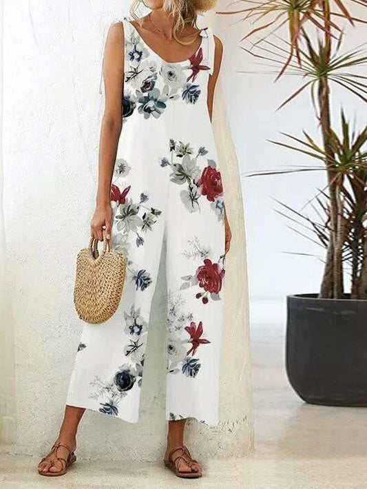 Women's Jumpsuits Floral Print Casual Suspender Jumpsuit - Jumpsuits - Instastyled | Online Fashion Free Shipping Clothing, Dresses, Tops, Shoes - 22/02/2022 - 30-40 - Bottoms