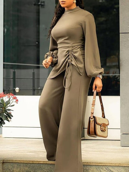 Women's Jumpsuits Half Turtleneck Long Sleeve Drawstring Jumpsuit - Jumpsuits & Rompers - Instastyled | Online Fashion Free Shipping Clothing, Dresses, Tops, Shoes - 14/01/2022 - 40-50 - Bottoms