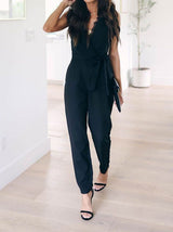 Women's Jumpsuits Lace Sleeveless Belted Pocket Jumpsuit - Jumpsuits - Instastyled | Online Fashion Free Shipping Clothing, Dresses, Tops, Shoes - 14/02/2022 - 20-30 - Bottoms