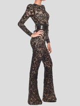 Women's Jumpsuits Lace Slim Fit Long Sleeve Jumpsuit - Jumpsuits & Rompers - Instastyled | Online Fashion Free Shipping Clothing, Dresses, Tops, Shoes - 12/01/2022 - Bottoms - color-black