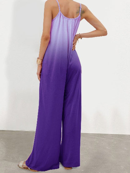 Women's Jumpsuits Loose Gradation Pocket Wide-Leg Jumpsuit - Jumpsuits - Instastyled | Online Fashion Free Shipping Clothing, Dresses, Tops, Shoes - 29/03/2022 - Bottoms - Color_Blue