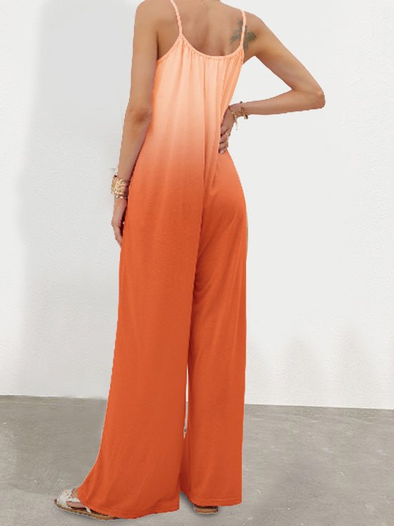 Women's Jumpsuits Loose Gradation Pocket Wide-Leg Jumpsuit - Jumpsuits - Instastyled | Online Fashion Free Shipping Clothing, Dresses, Tops, Shoes - 29/03/2022 - Bottoms - Color_Blue