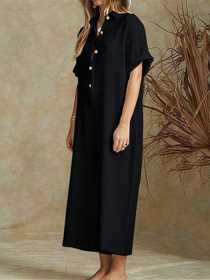 Women's Jumpsuits Loose Lapel Button Wide-Leg Jumpsuit - Jumpsuits - Instastyled | Online Fashion Free Shipping Clothing, Dresses, Tops, Shoes - 16/07/2022 - 30-40 - bottoms