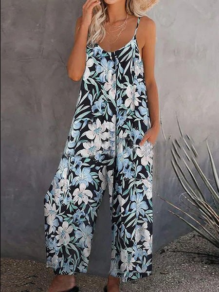 Women's Jumpsuits Loose Print Sling Pocket Jumpsuit - Jumpsuits - Instastyled | Online Fashion Free Shipping Clothing, Dresses, Tops, Shoes - 16/03/2022 - 30-40 - Bottoms