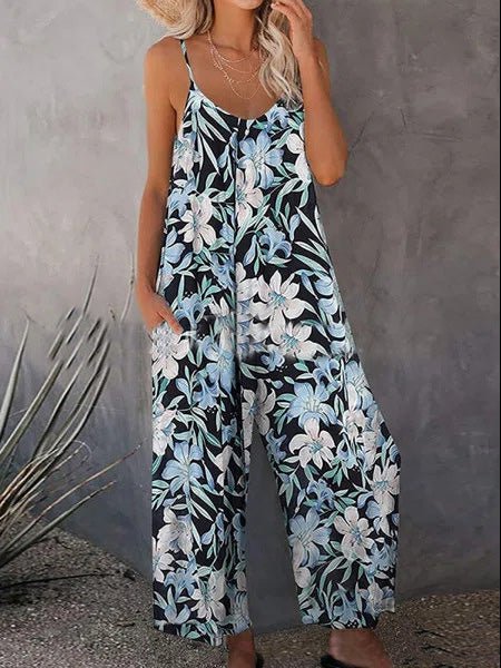 Women's Jumpsuits Loose Print Sling Pocket Jumpsuit - Jumpsuits - Instastyled | Online Fashion Free Shipping Clothing, Dresses, Tops, Shoes - 16/03/2022 - 30-40 - Bottoms