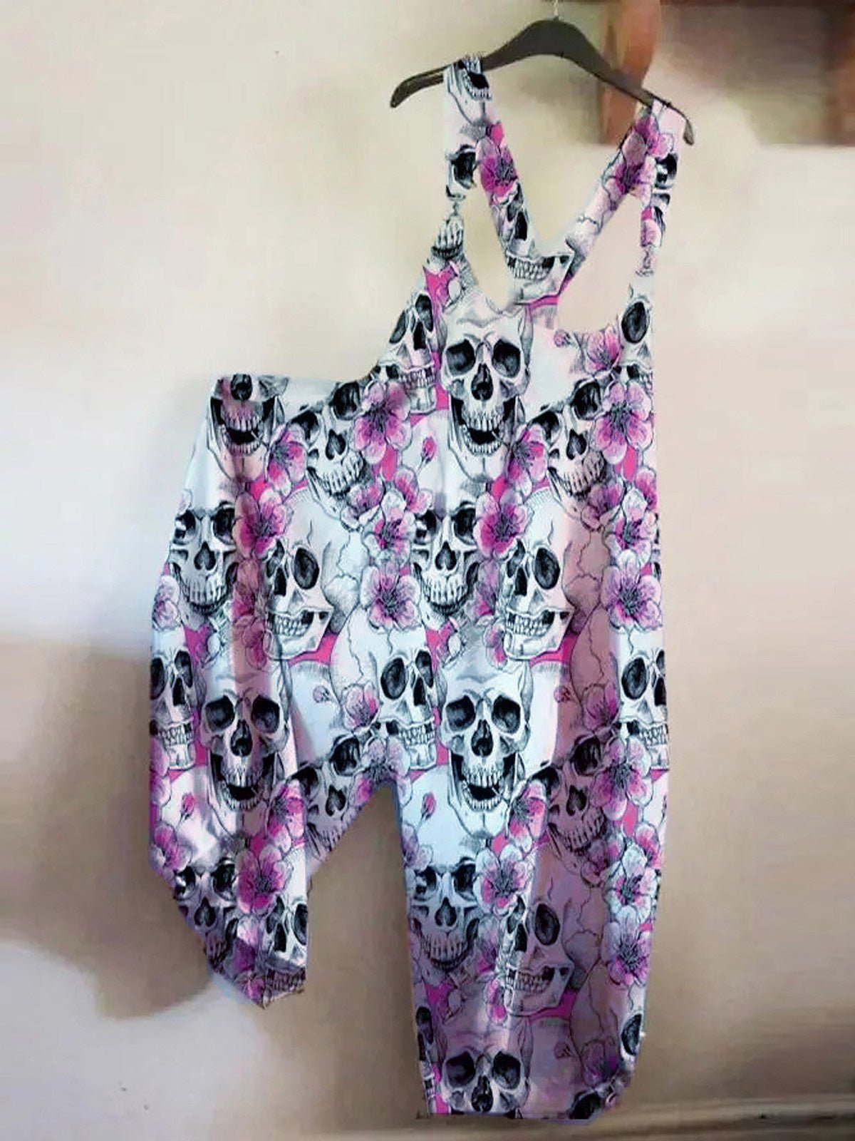 Women's Jumpsuits Loose Skull Print Sleeveless Jumpsuit - Jumpsuits - Instastyled | Online Fashion Free Shipping Clothing, Dresses, Tops, Shoes - 27/06/2022 - 30-40 - Bottoms