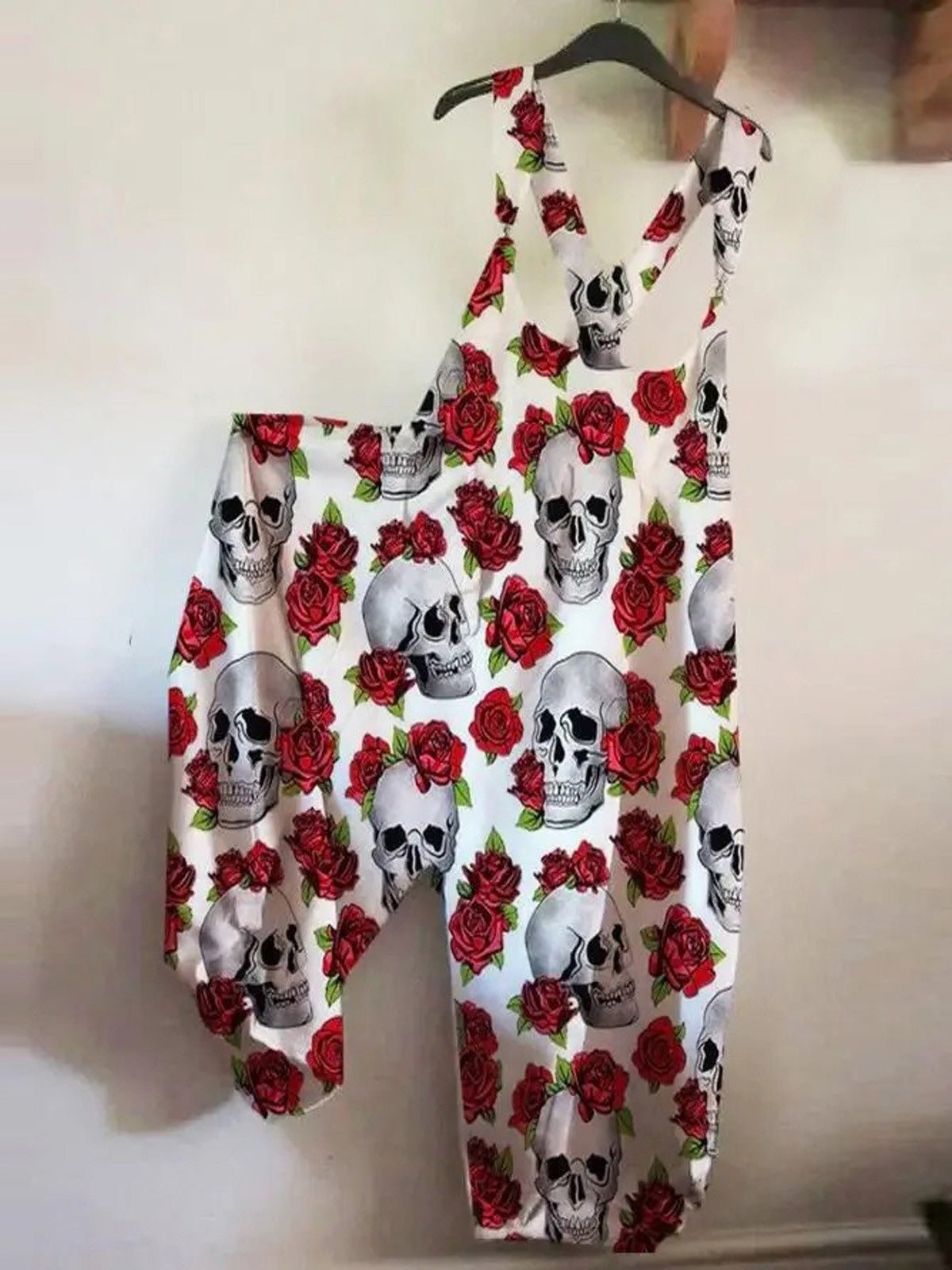 Women's Jumpsuits Loose Skull Print Sleeveless Jumpsuit - Jumpsuits - Instastyled | Online Fashion Free Shipping Clothing, Dresses, Tops, Shoes - 27/06/2022 - 30-40 - Bottoms