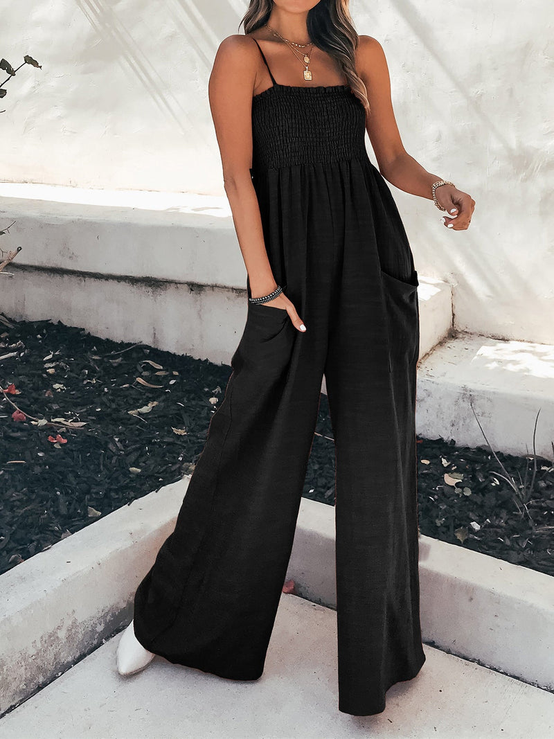 Women's Jumpsuits Loose Sling Pocket Wide-Leg Jumpsuit - Jumpsuits & Rompers - Instastyled | Online Fashion Free Shipping Clothing, Dresses, Tops, Shoes - 18/01/2022 - 30-40 - Bottoms