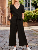 Women's Jumpsuits Loose Solid Pocket Short Sleeve Jumpsuit - Jumpsuits & Rompers - Instastyled | Online Fashion Free Shipping Clothing, Dresses, Tops, Shoes - 11/01/2022 - 30-40 - Bottoms