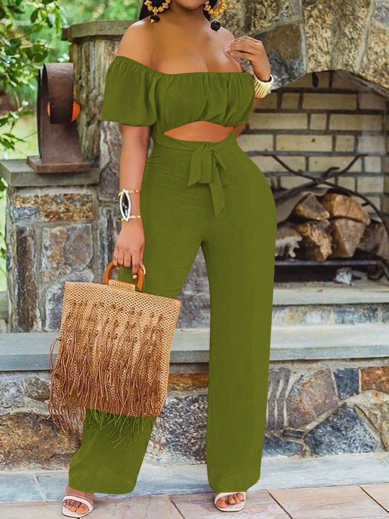 Women's Jumpsuits One-Shoulder Hollow Backless Jumpsuit - Jumpsuits - Instastyled | Online Fashion Free Shipping Clothing, Dresses, Tops, Shoes - 26/07/2022 - Bottoms - Color_Black