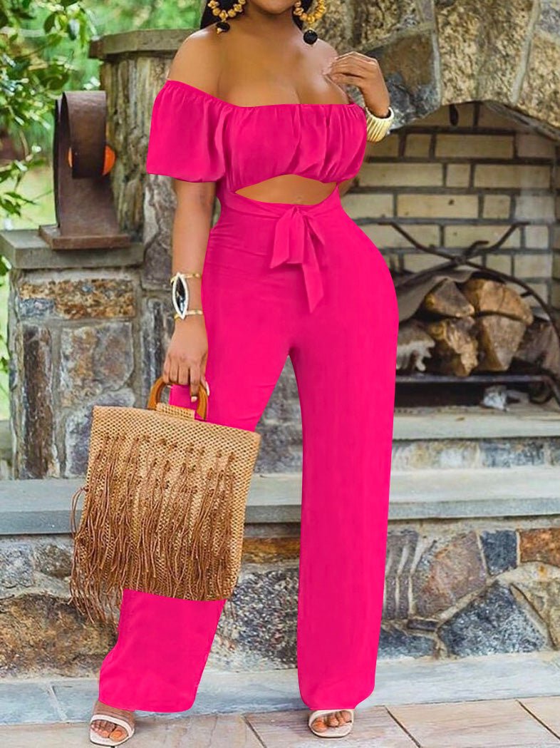 Women's Jumpsuits One-Shoulder Hollow Backless Jumpsuit - Jumpsuits - Instastyled | Online Fashion Free Shipping Clothing, Dresses, Tops, Shoes - 26/07/2022 - Bottoms - Color_Black