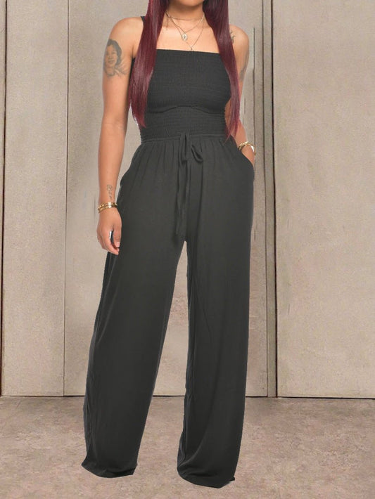 Women's Jumpsuits One-Shoulder Pocket Wide-Leg Jumpsuit - Jumpsuits - Instastyled | Online Fashion Free Shipping Clothing, Dresses, Tops, Shoes - 19/07/2022 - 40-50 - bottoms