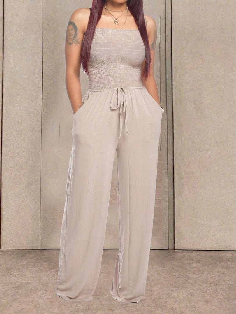 Women's Jumpsuits One-Shoulder Pocket Wide-Leg Jumpsuit - Jumpsuits - Instastyled | Online Fashion Free Shipping Clothing, Dresses, Tops, Shoes - 19/07/2022 - 40-50 - bottoms