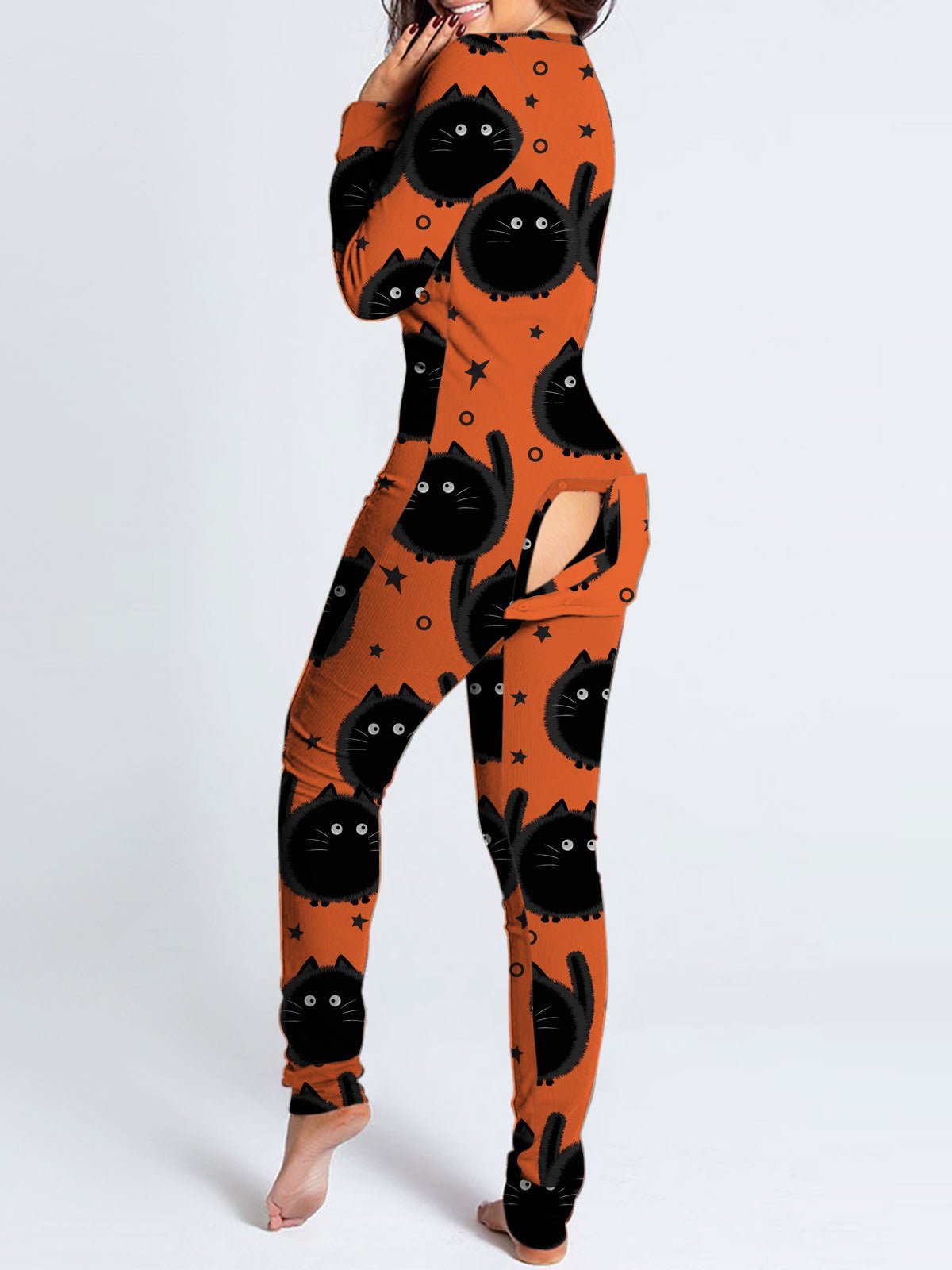 Women's Jumpsuits Printed Long Sleeve Loungewear Jumpsuit - Jumpsuits - Instastyled | Online Fashion Free Shipping Clothing, Dresses, Tops, Shoes - 19/08/2022 - Bottoms - Color_Orange