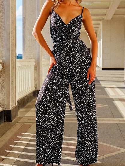 Women's Jumpsuits Printed Sling Belted Sleeveless Jumpsuit - Jumpsuits - Instastyled | Online Fashion Free Shipping Clothing, Dresses, Tops, Shoes - 25/03/2022 - 40-50 - Bottoms