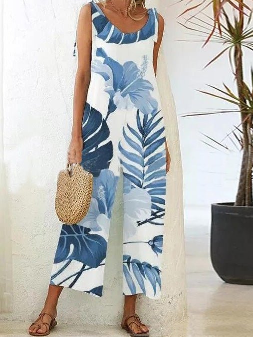 Women's Jumpsuits Printed Sling Belted Wide-Leg Jumpsuit - Jumpsuits - Instastyled | Online Fashion Free Shipping Clothing, Dresses, Tops, Shoes - 09/03/2022 - 30-40 - Bottoms