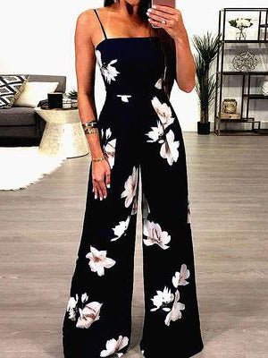 Women's Jumpsuits Printed Sling Open Back Jumpsuit - Jumpsuits - Instastyled | Online Fashion Free Shipping Clothing, Dresses, Tops, Shoes - 20-30 - 20/04/2022 - Bottoms