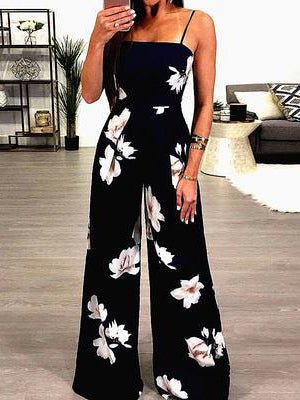 Women's Jumpsuits Printed Sling Open Back Jumpsuit - Jumpsuits - Instastyled | Online Fashion Free Shipping Clothing, Dresses, Tops, Shoes - 20-30 - 20/04/2022 - Bottoms