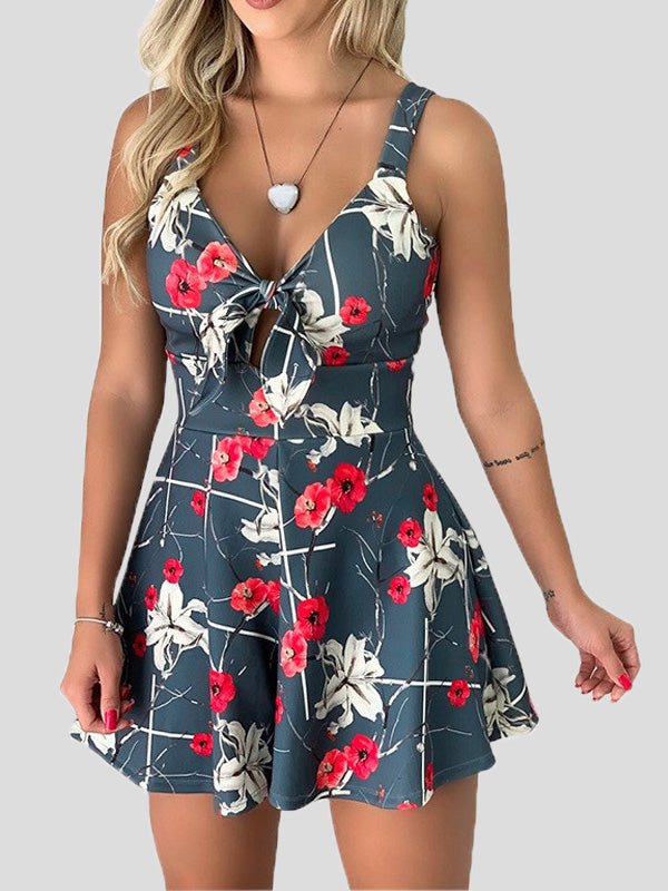 Women's Jumpsuits Printed Suspender Lace-Up Jumpsuit - Jumpsuits - Instastyled | Online Fashion Free Shipping Clothing, Dresses, Tops, Shoes - 20-30 - 29/07/2022 - bottoms