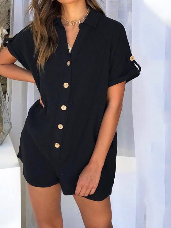 Women's Jumpsuits Shirt Button Pocket Casual Jumpsuit - Jumpsuits - Instastyled | Online Fashion Free Shipping Clothing, Dresses, Tops, Shoes - 02/03/2022 - 30-40 - Bottoms