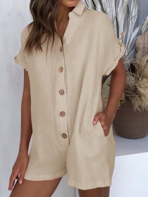 Women's Jumpsuits Shirt Button Pocket Casual Jumpsuit - Jumpsuits - Instastyled | Online Fashion Free Shipping Clothing, Dresses, Tops, Shoes - 02/03/2022 - 30-40 - Bottoms