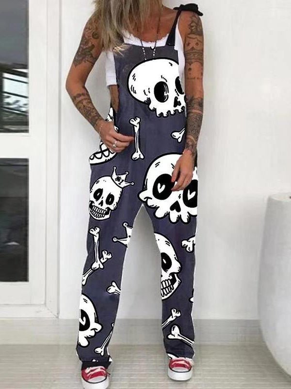 Women's Jumpsuits Skull Print Sleeveless Casual Jumpsuit - Jumpsuits - Instastyled | Online Fashion Free Shipping Clothing, Dresses, Tops, Shoes - 17/08/2022 - 30-40 - bottoms