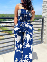 Women's Jumpsuits Slim Fit Sleeveless Bandeau Print Jumpsuit - Jumpsuits - Instastyled | Online Fashion Free Shipping Clothing, Dresses, Tops, Shoes - 10/02/2022 - 30-40 - Bottoms