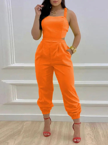 Women's Jumpsuits Sling Bare Back Pocket Sleeveless Jumpsuit - Jumpsuits - Instastyled | Online Fashion Free Shipping Clothing, Dresses, Tops, Shoes - 31/03/2022 - 40-50 - Bottoms