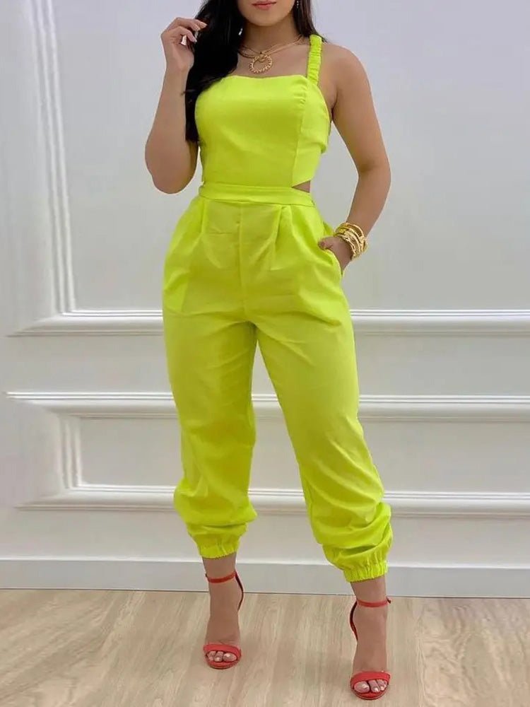 Women's Jumpsuits Sling Bare Back Pocket Sleeveless Jumpsuit - Jumpsuits - Instastyled | Online Fashion Free Shipping Clothing, Dresses, Tops, Shoes - 31/03/2022 - 40-50 - Bottoms