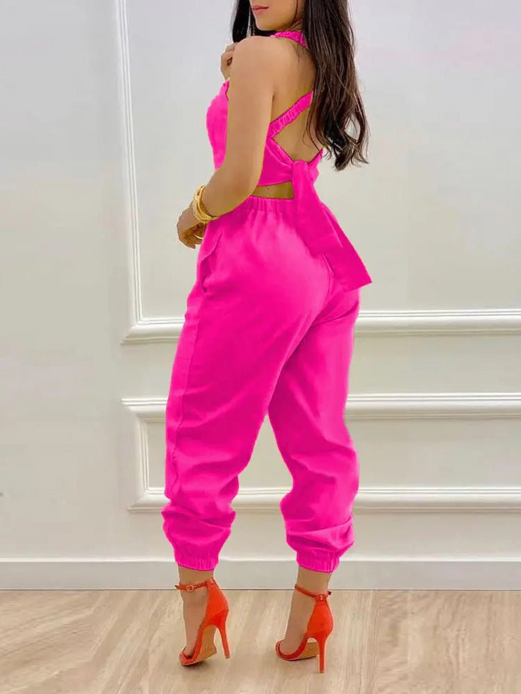 Women's Jumpsuits Sling Bare Back Pocket Sleeveless Jumpsuit - Jumpsuits - Instastyled | Online Fashion Free Shipping Clothing, Dresses, Tops, Shoes - 31/03/2022 - 40-50 - Bottoms