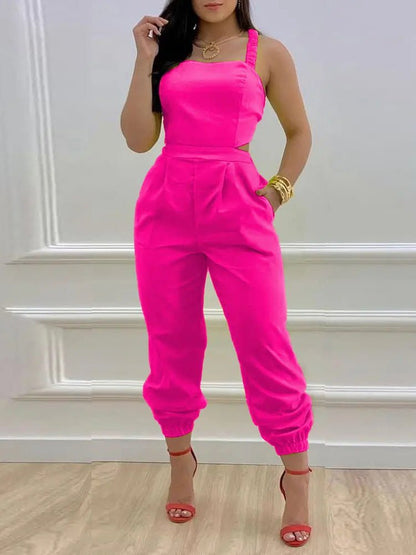 Women's Jumpsuits Sling Bare Back Pocket Sleeveless Jumpsuit - Jumpsuits - Instastyled | Online Fashion Free Shipping Clothing, Dresses, Tops, Shoes - 31/03/2022 - 40-50 - Bottoms