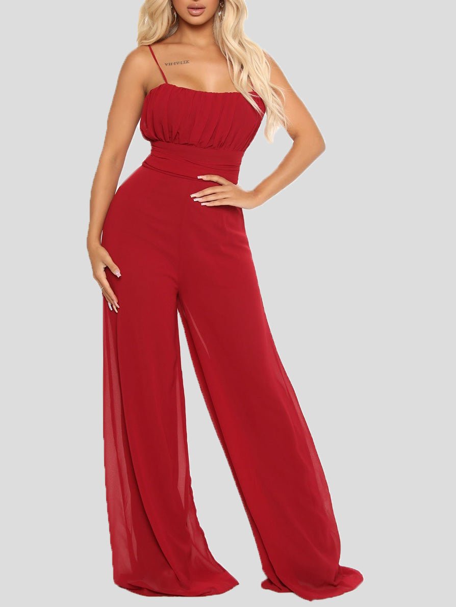 Women's Jumpsuits Sling Bare Back Wide-Leg Jumpsuit - Jumpsuits - Instastyled | Online Fashion Free Shipping Clothing, Dresses, Tops, Shoes - 24/05/2022 - 40-50 - Bottoms